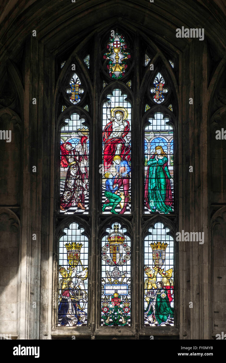 WINCHESTER, HAMPSHIRE/UK - MARCH 6 : Stained Glass Window in Winchester ...