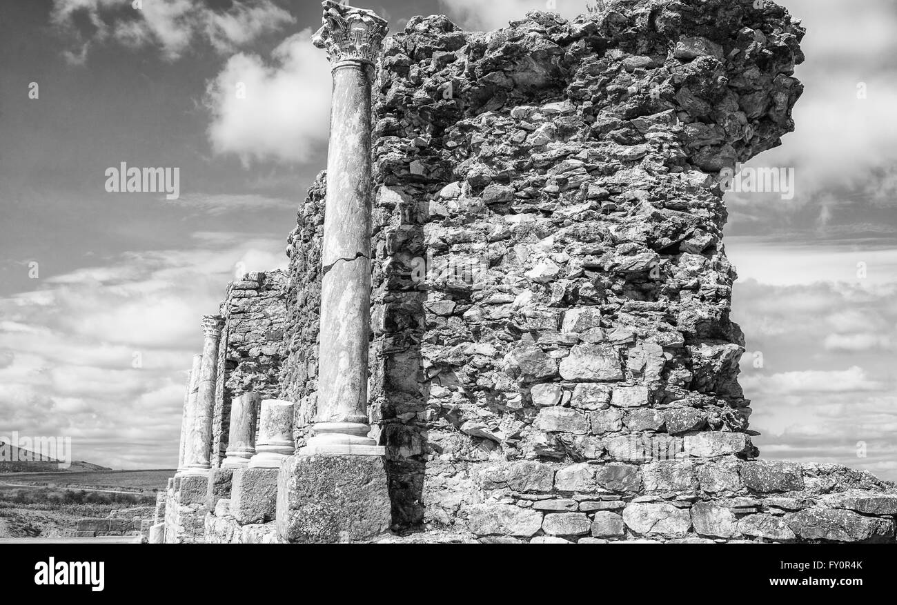 Roman ruins of Regina theater, located beside the famous ruins of the Roman city Regina Turdulorum Stock Photo