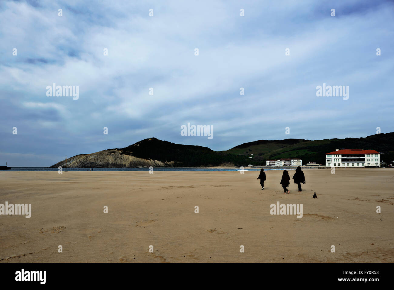 Panorama of Plentzia beach,  in Bilbao, Basque Country, Spain Stock Photo