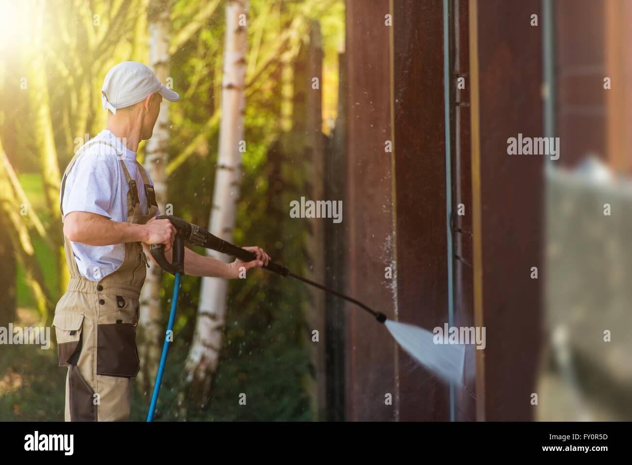 Garage Gate Water Cleaning. Garage Walls and Gate Powerful high