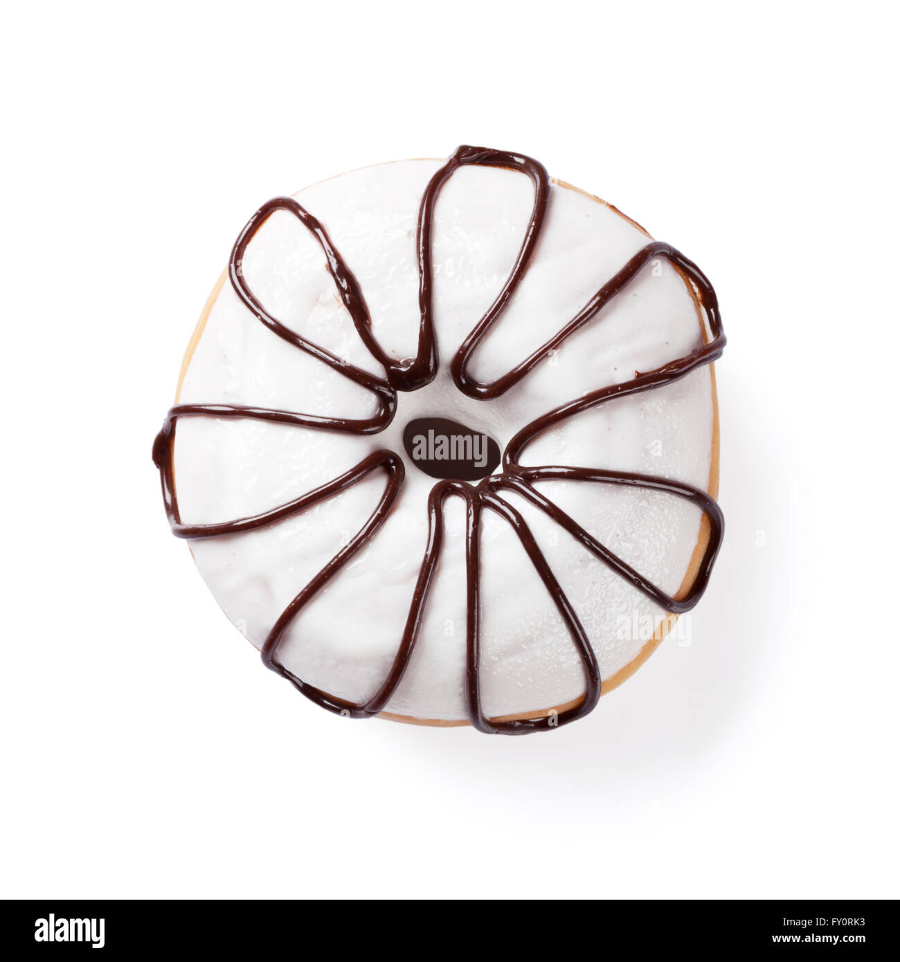 Donut with chocolate decor. Isolated on white background Stock Photo ...