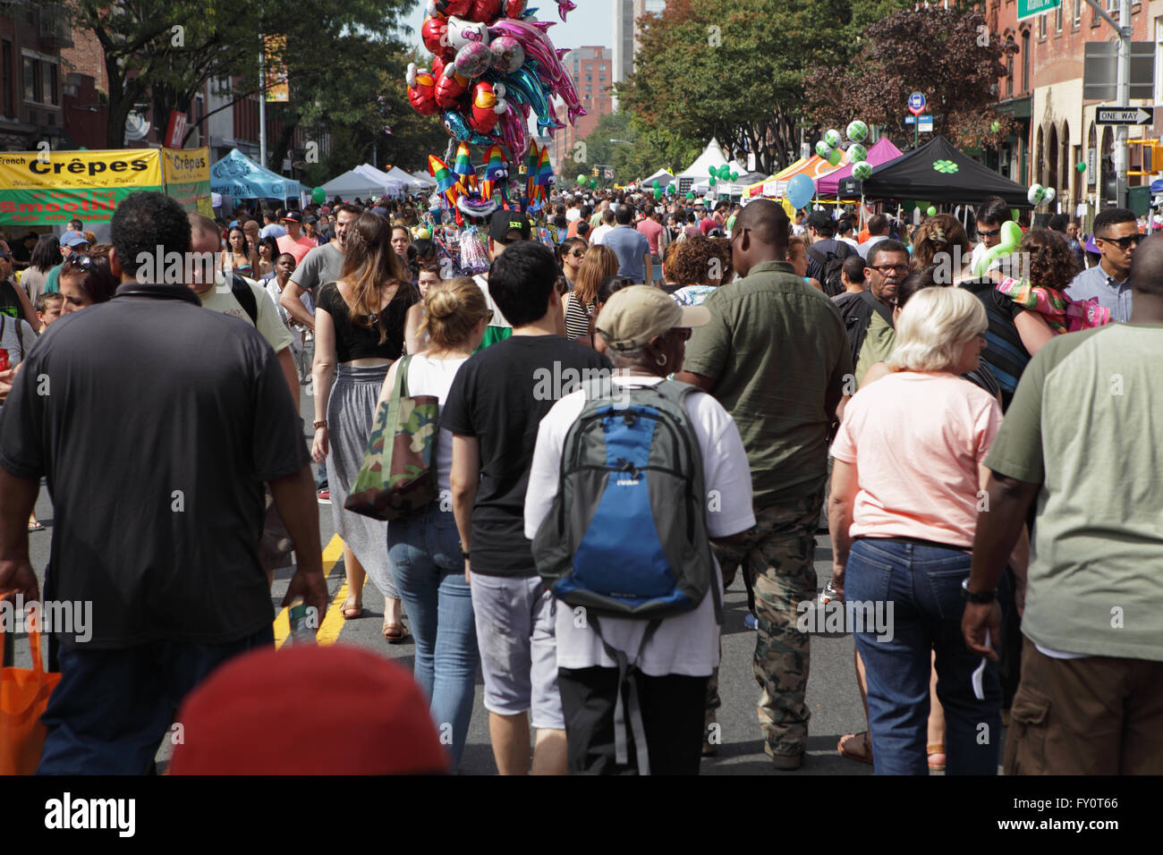 View along Atlantic Antic Street Fair in Brooklyn which is held