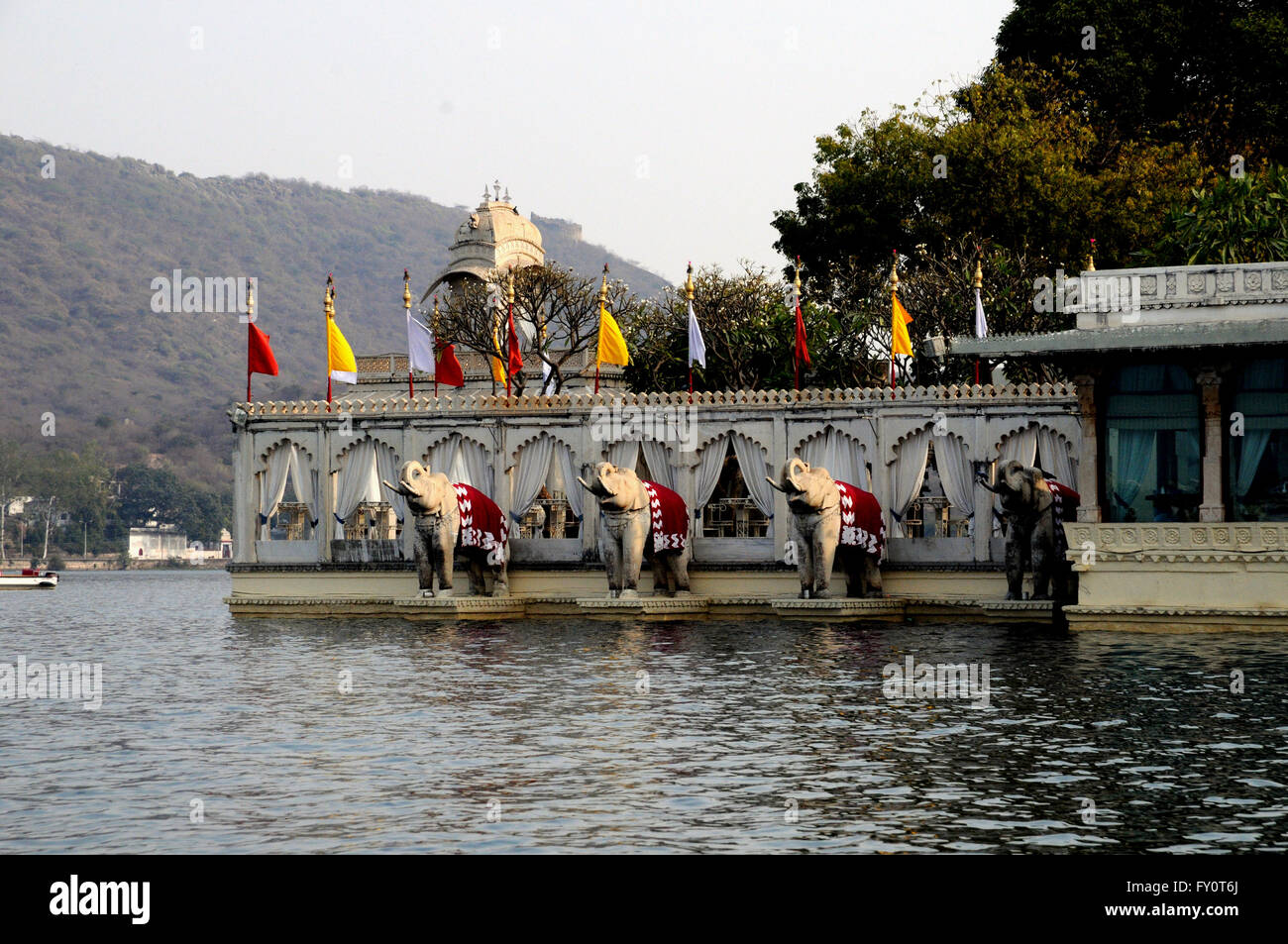 Jag Mandir, or the Lake Garden Palace, is built on an island in Lake Pichola, Udaipur, India. Stock Photo