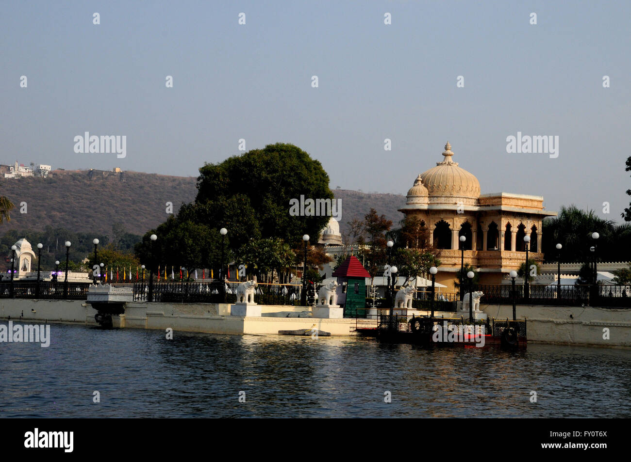 Jag Mandir, or the Lake Garden Palace, is built on an island in Lake Pichola, Udaipur, India. Stock Photo