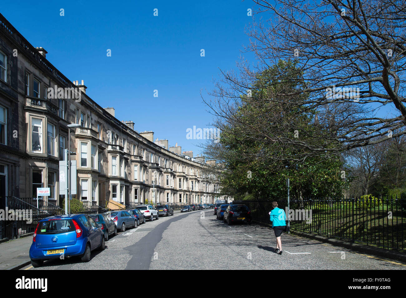 Grosvenor Crescent, Edinburgh's new town. Stock Photo