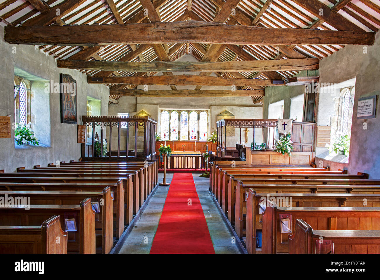 Interior of St Anthony's Church, Cartmel Fell, South Lakeland, Lake District National Park, Cumbria, England UK Stock Photo