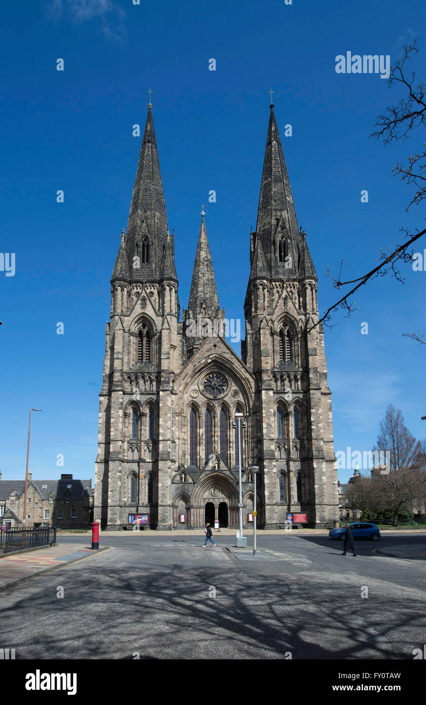 St Mary's Cathedral in Palmerston Place, Edinburgh, Scotland, viewed from Grosvenor Crescent