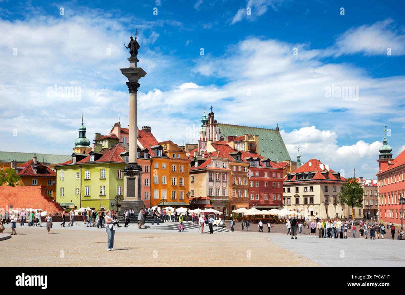 Warsaw Old Town - The Castle Square, Warsaw, Poland Stock Photo