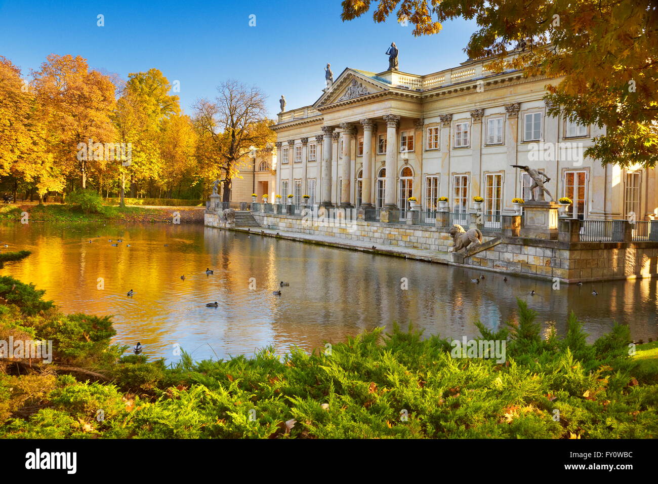 Royal Palace in Lazienki Park, Warsaw, Poland Stock Photo