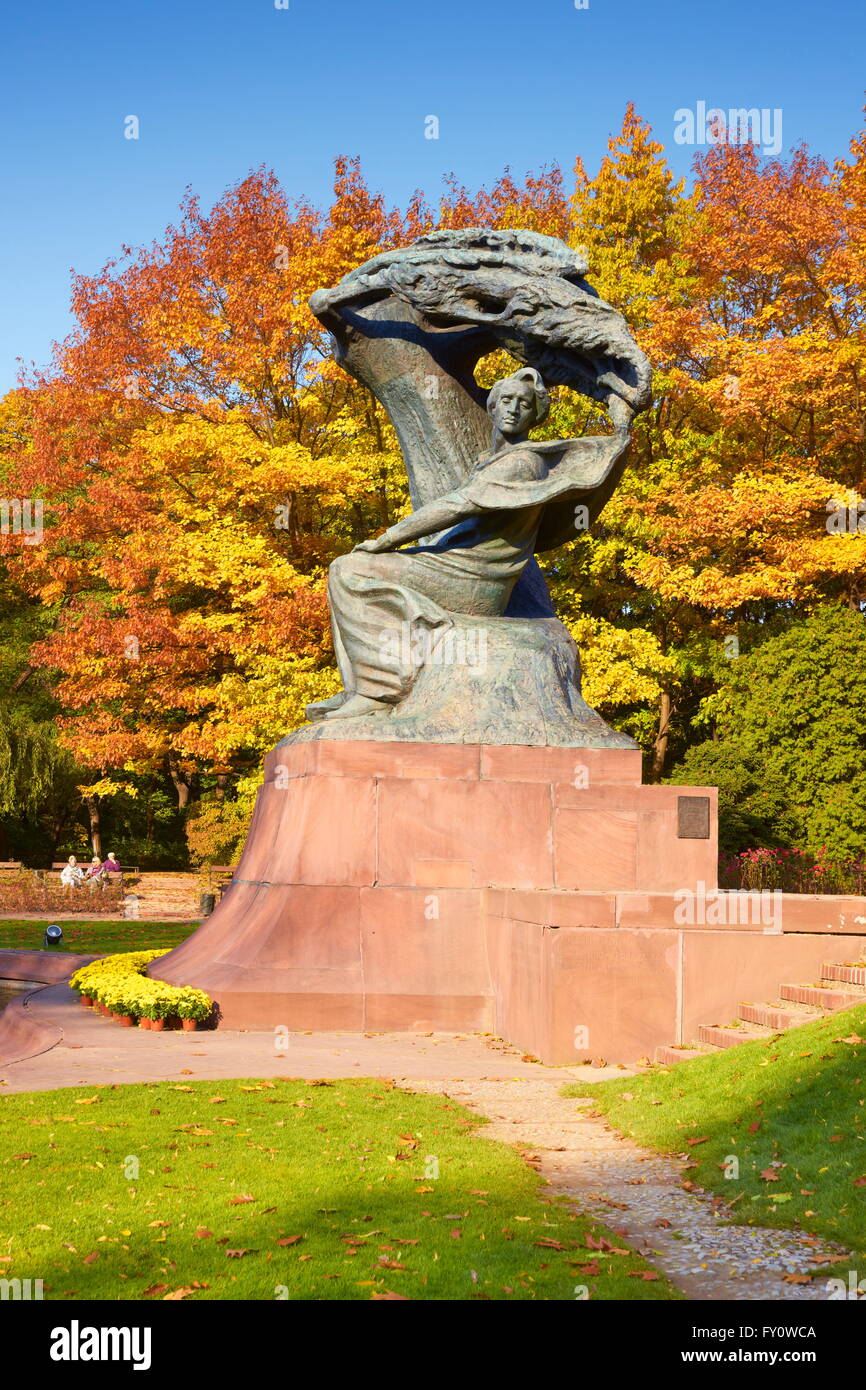 Frederic Chopin monument in Lazienki Park (Frédéric François Chopin - polish composer and pianist) , Warsaw, Poland, Europe Stock Photo