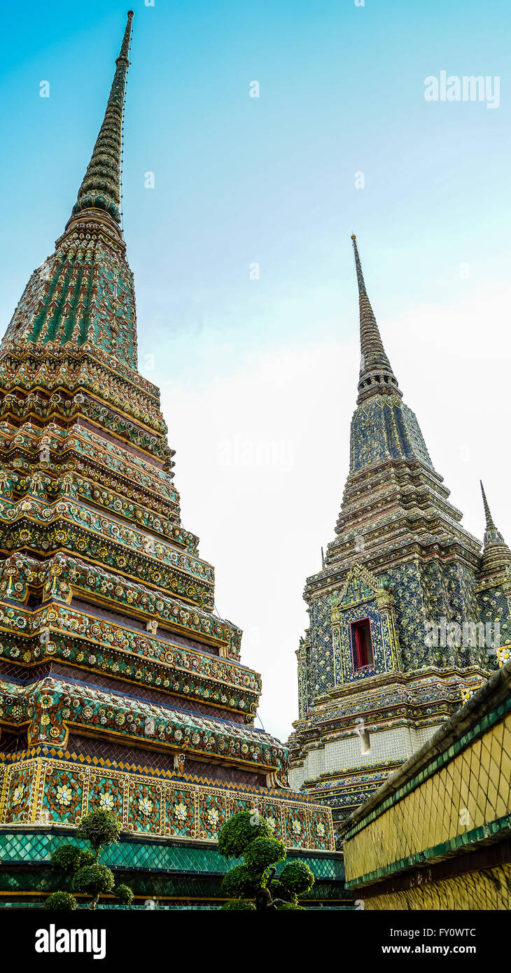 Maha Chedi Si Ratchakan at Wat Pho in Bangkok Thailand Stock Photo