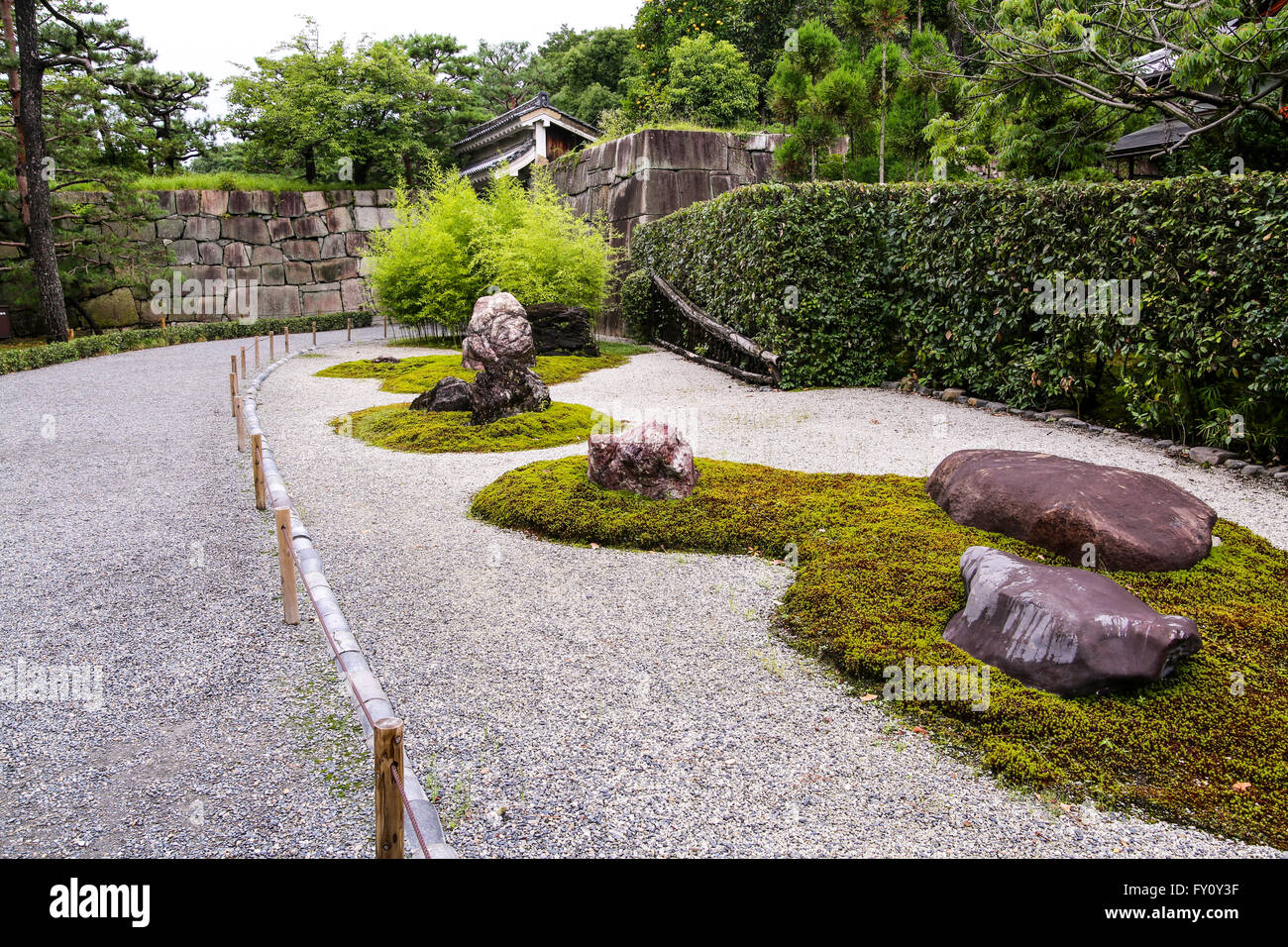 Stones in the public park, Kyoto, Japan Stock Photo