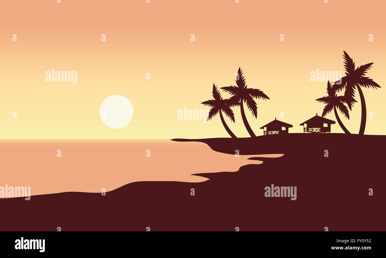 At Sunset in beach scenery Stock Vector Image & Art - Alamy