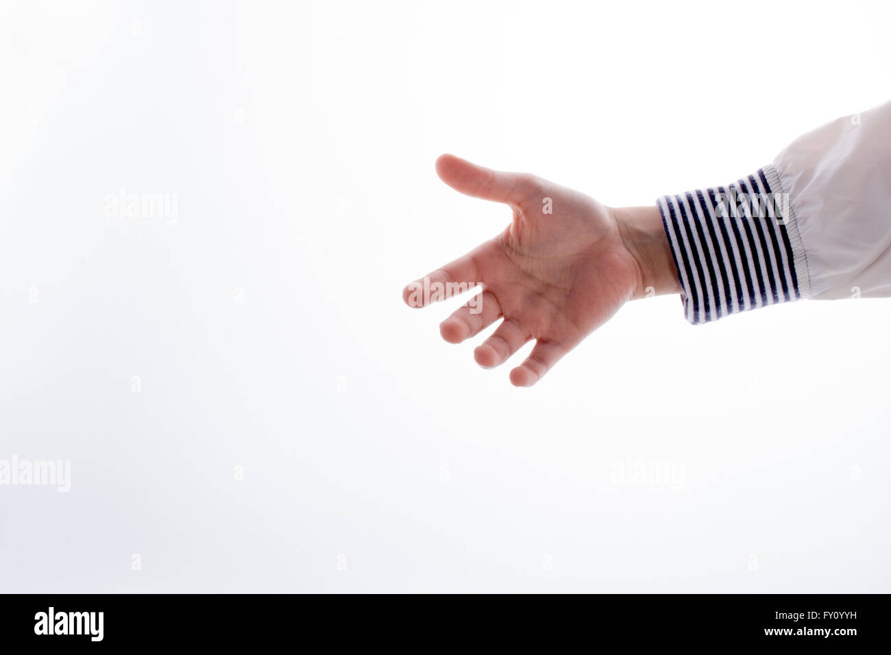 Hand making a gesture on a white background Stock Photo - Alamy
