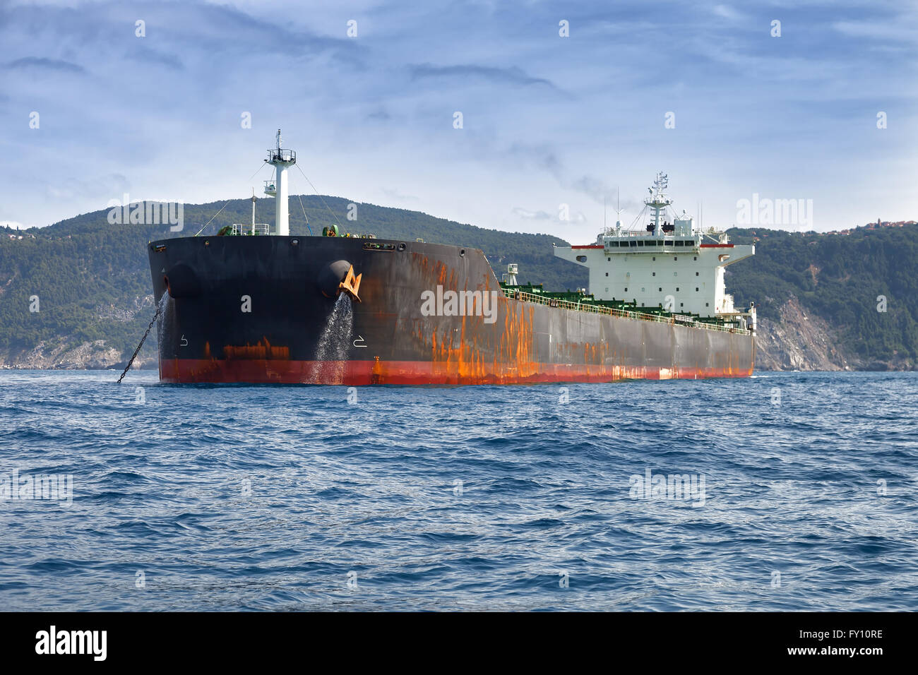 merchant vessel ship on sea Stock Photo