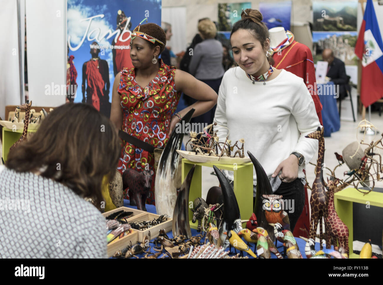 A Kenya stand view in Kermés exhibition, 16 th April 2016, Congress Palace, Madrid city, Spain Stock Photo