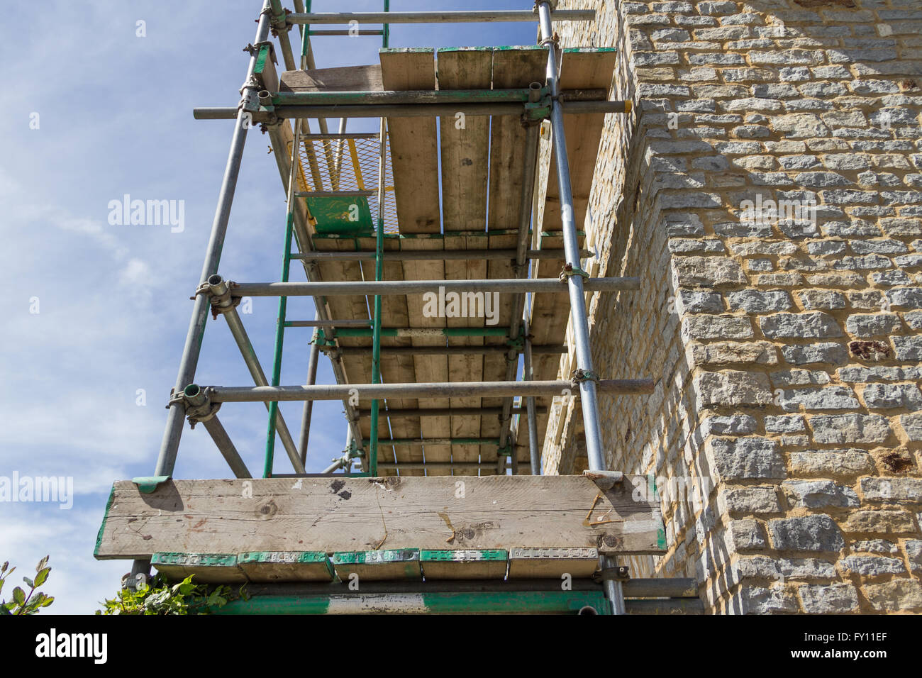 Scaffolding on Domestic Property 3 Stock Photo