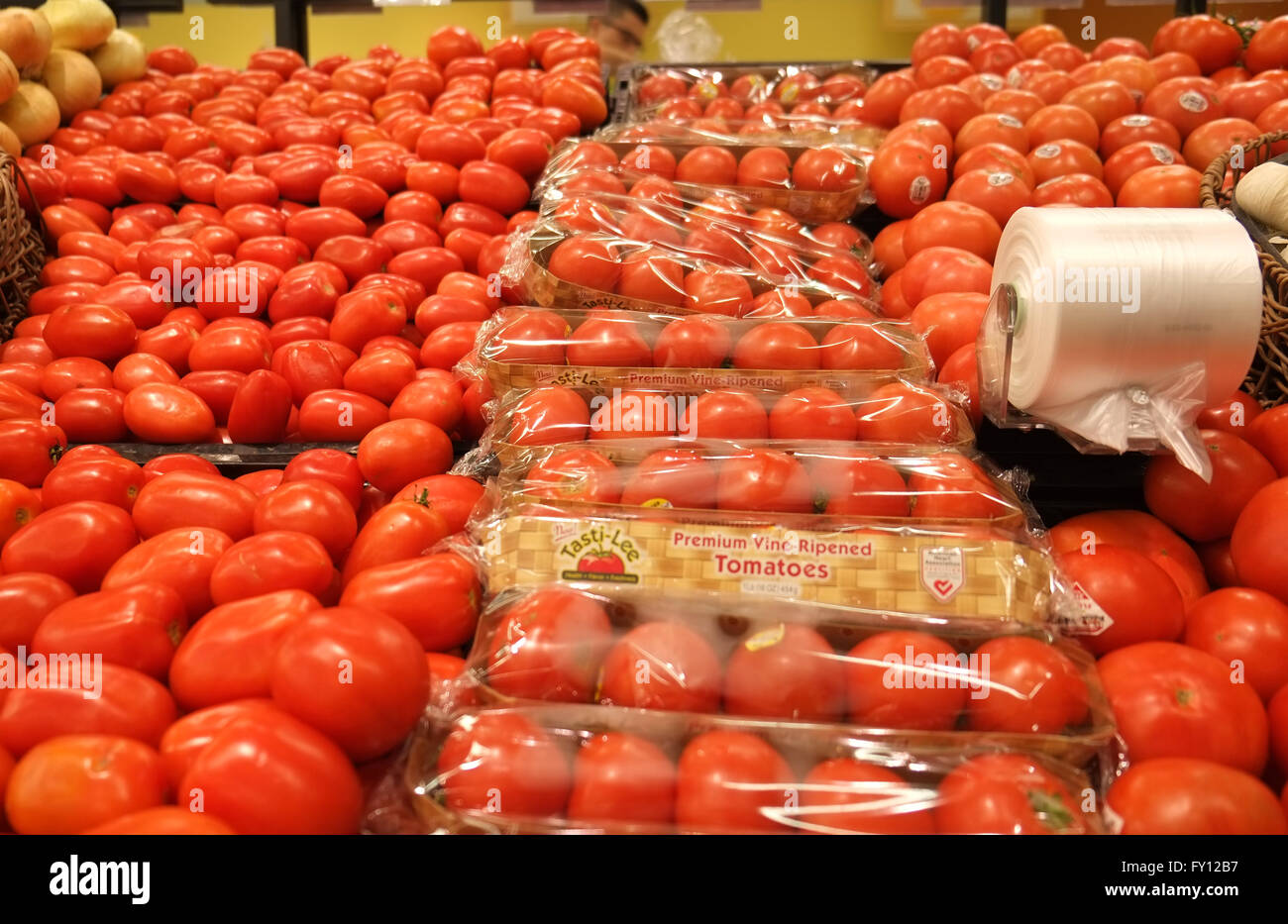 Fresh produce on display in a Florida supermarket, April 2016 Stock