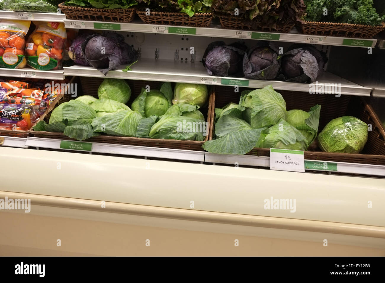 Fresh produce on display in a Florida supermarket, April 2016 Stock Photo