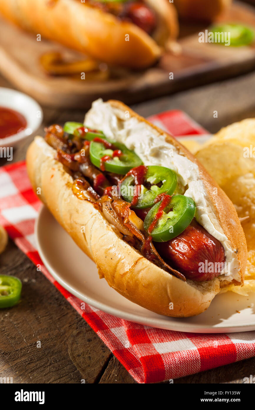 Seattle Hot Dog Recipe - w/ Bacon Cream Cheese & Chips