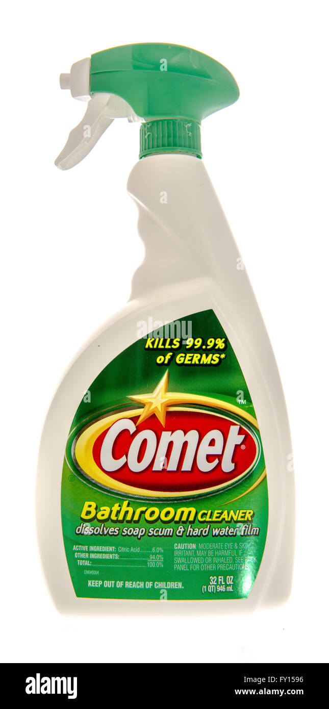 Winneconne, WI 31 Oct 2015 Spray bottle of Comet bathroom cleaner