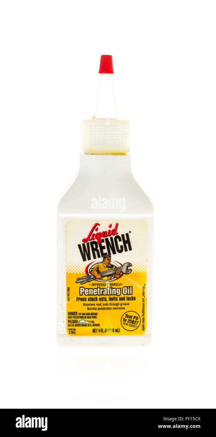Winneconne, WI - 20 April 2015:  Bottle of Liquid Wrench penetrating oil made by Gunk. Stock Photo
