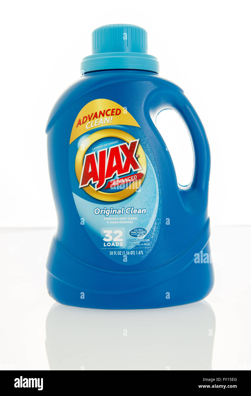 Winneconne, WI - 4 Feb 2016:  Bottle of Ajax laundry detergent. Stock Photo