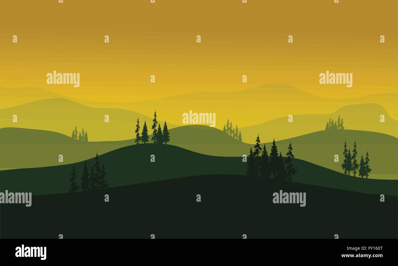Vector Morning at foggy Mountains Stock Vector Image & Art - Alamy