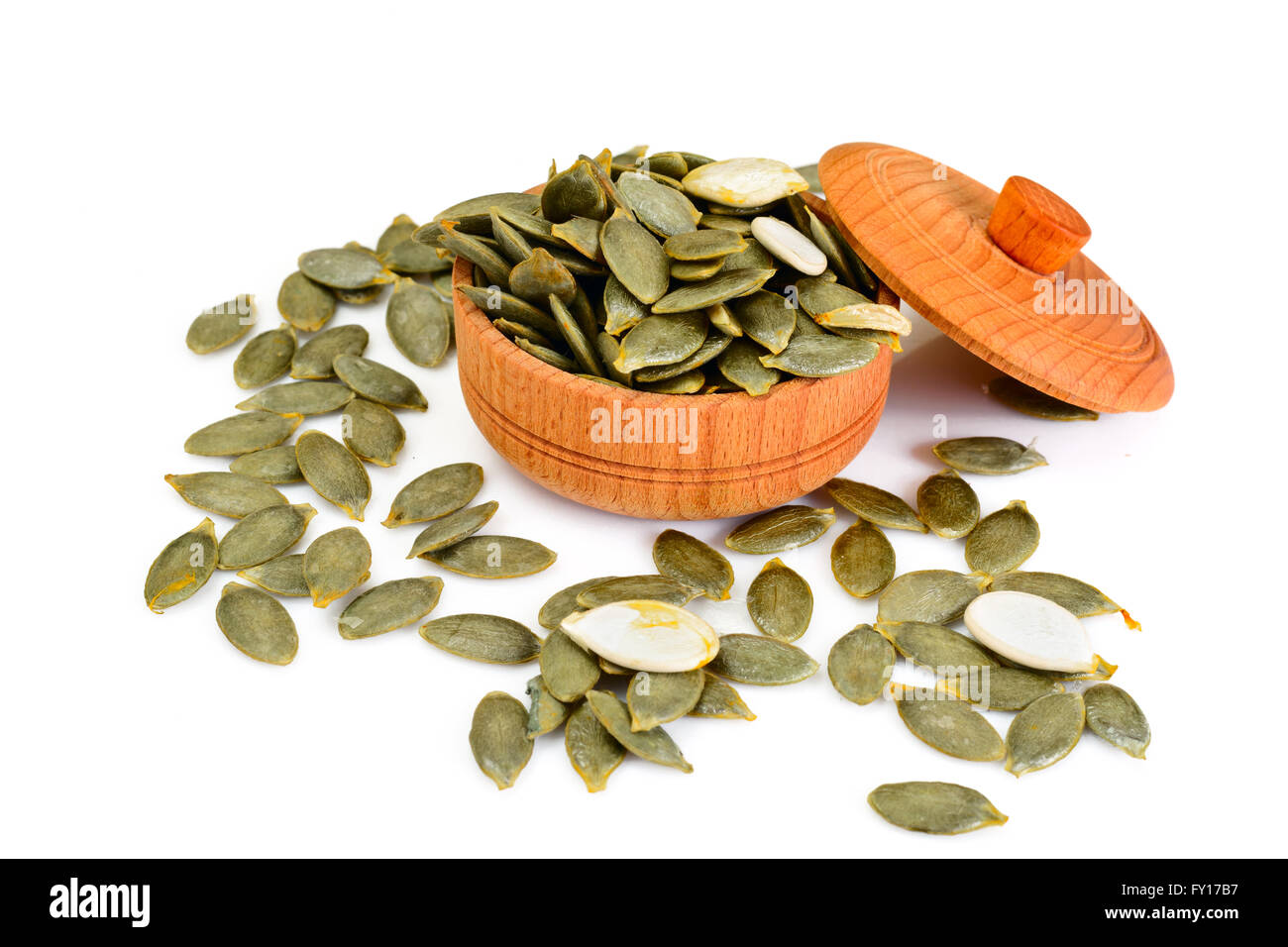 Healthy Food: Pumpkin Seeds and Pumpkin. Stock Photo