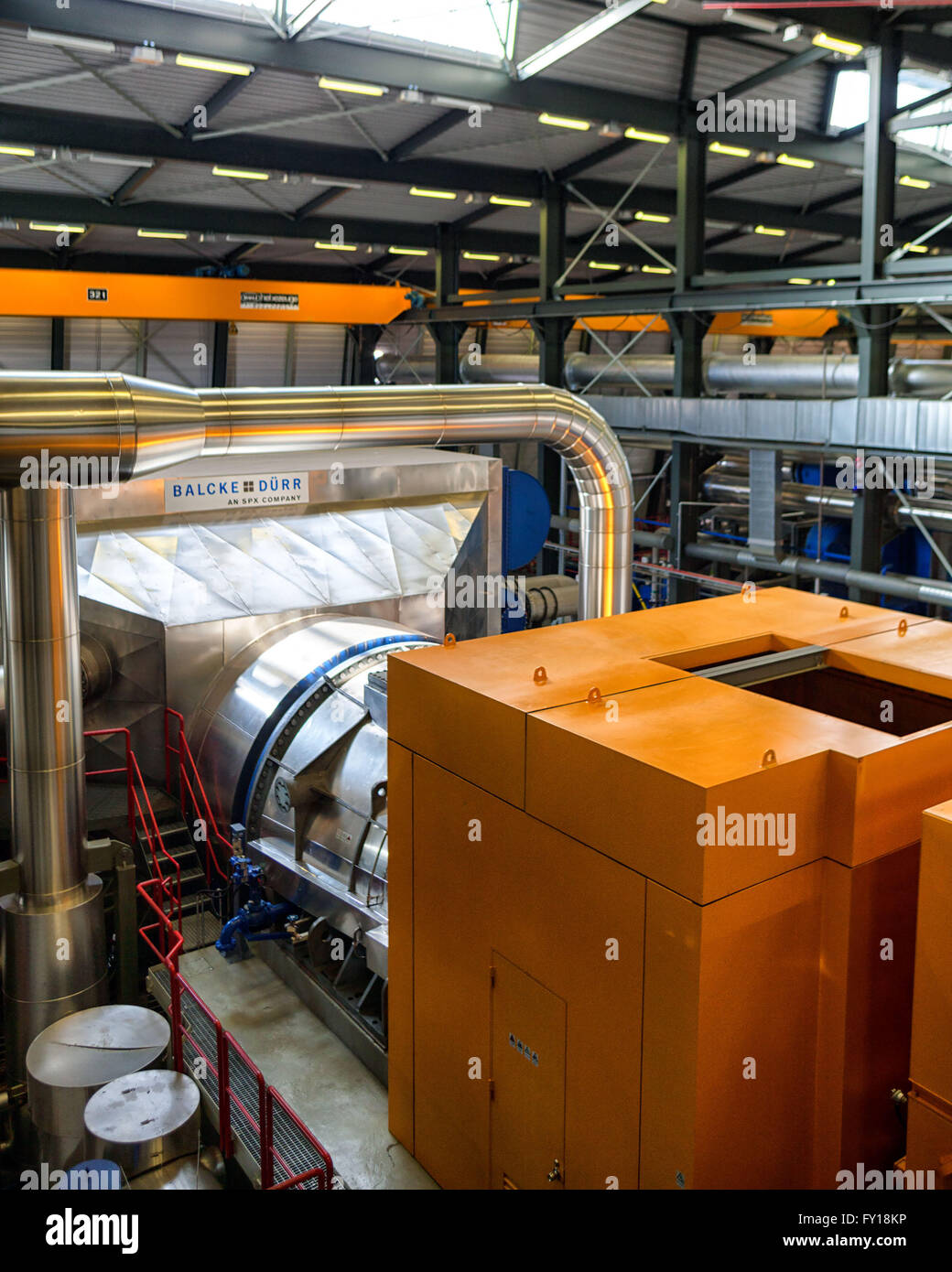 Turbines and generators in the Hellisheidi Geothermal Power Plant, in ...