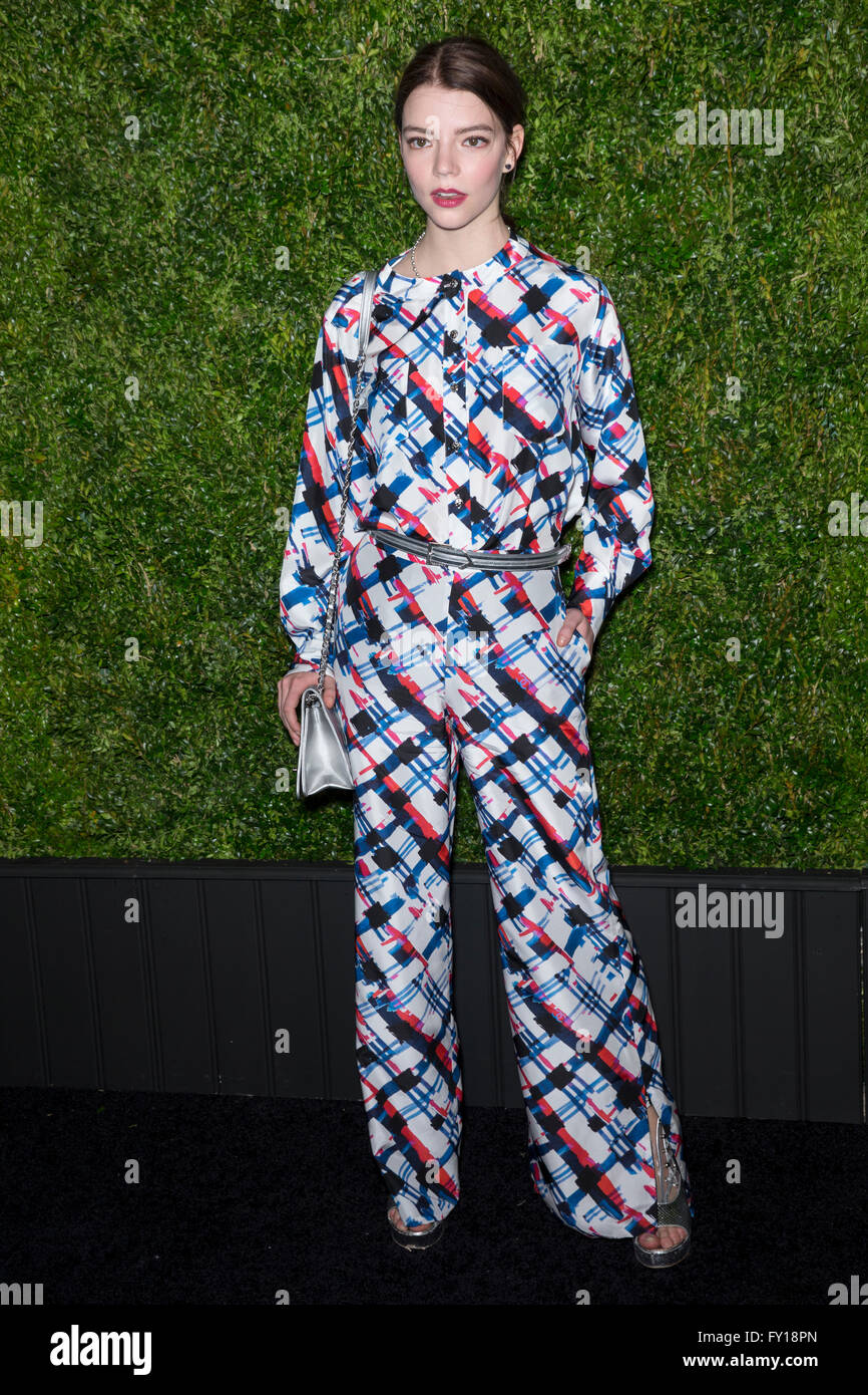 New York, USA. 18th April, 2016. Actress Anya Taylor-Joy attends the 11th Annual Chanel Tribeca Film Festival Artists Dinner at Balthazar Credit:  Ovidiu Hrubaru/Alamy Live News Stock Photo