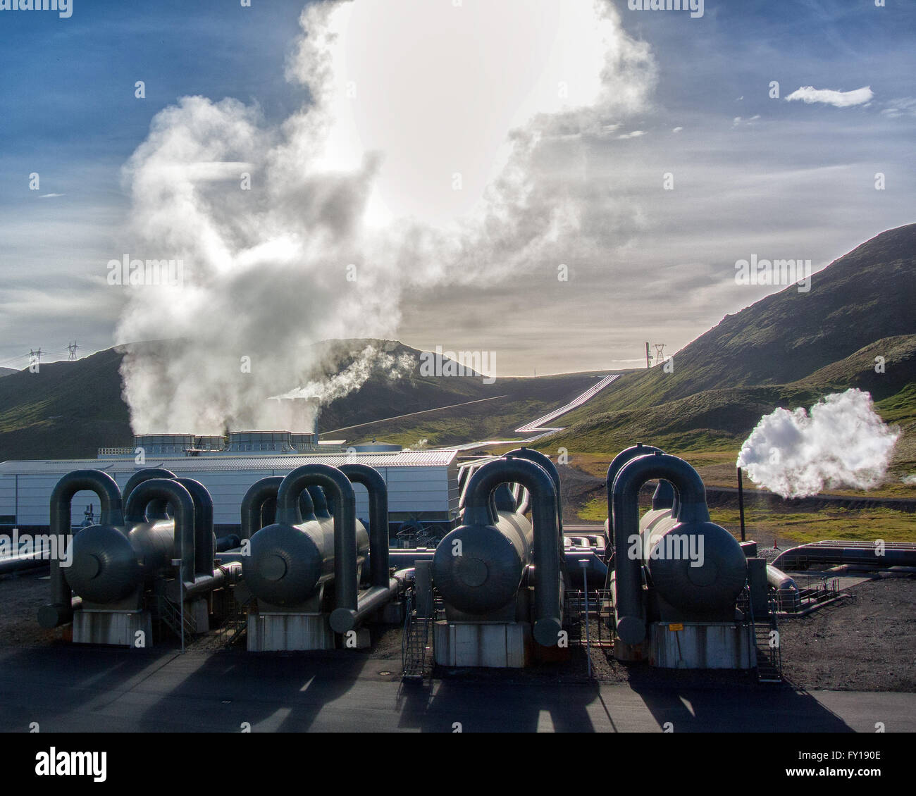 August 4, 2013 - The Hellisheidi Geothermal Power Plant in Hengill ...