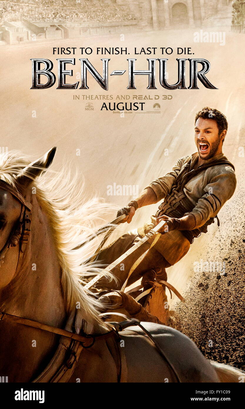 RELEASE DATE: August 19, 2016 TITLE: Ben-Hur STUDIO: Paramount Pictures DIRECTOR: Timur Bekmambetov PLOT: A falsely accused Jewish nobleman survives years of slavery to take vengeance on his Roman best friend, who betrayed him PICTURED: JACK HUSTON as Judah Ben-Hur Poster Art (Credit Image: c Paramount Pictures/Entertainment Pictures/) Stock Photo