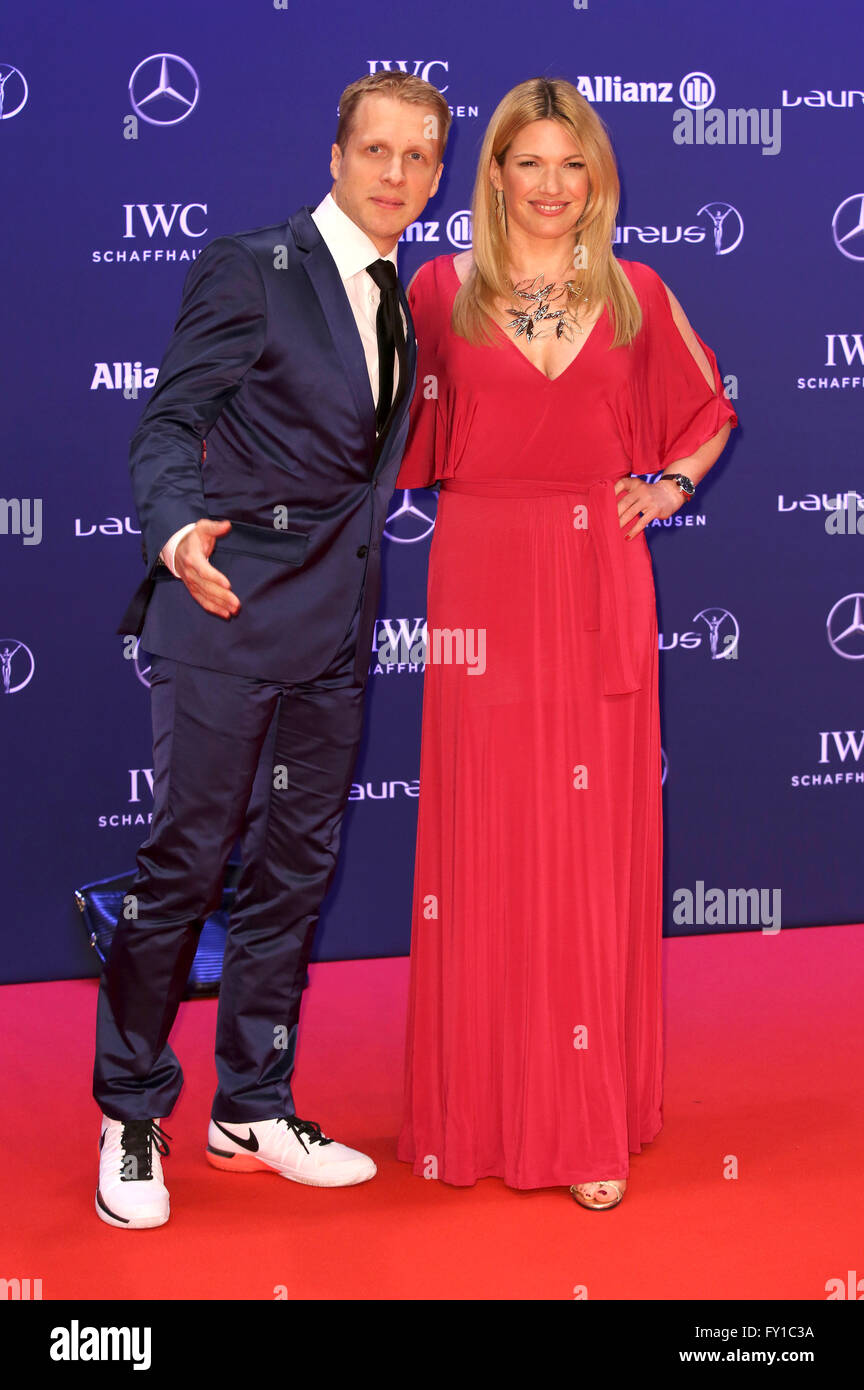 Oliver Pocher and Jessica Kastrop attending the 17th Laureus World Sports Awards 2016 at Messe Berlin on April 18, 2016 in Berlin, Germany. Stock Photo