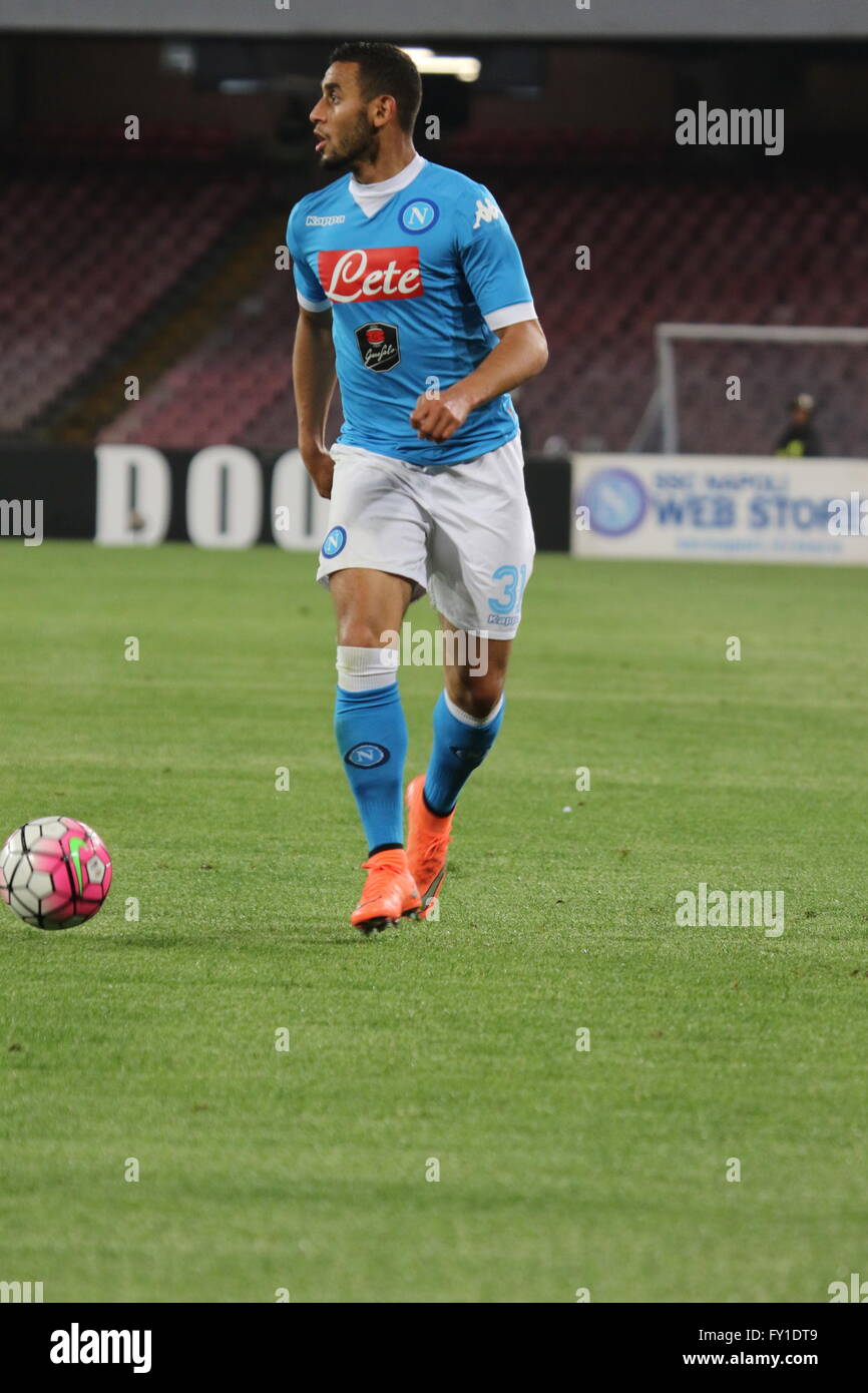 Faouzi Ghoulam  (SSC Napoli) during soccer match between SSC Napoli and Bologna at San Paolo Stadium in Napoli. Final result Napoli beats Bologna 6-0. (Photo by Salvatore Esposito/Pacific Press) Stock Photo