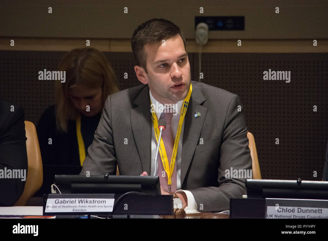 New York, USA. 20th April 2016. Gabriel Wikstrom, Sweden's Minister of