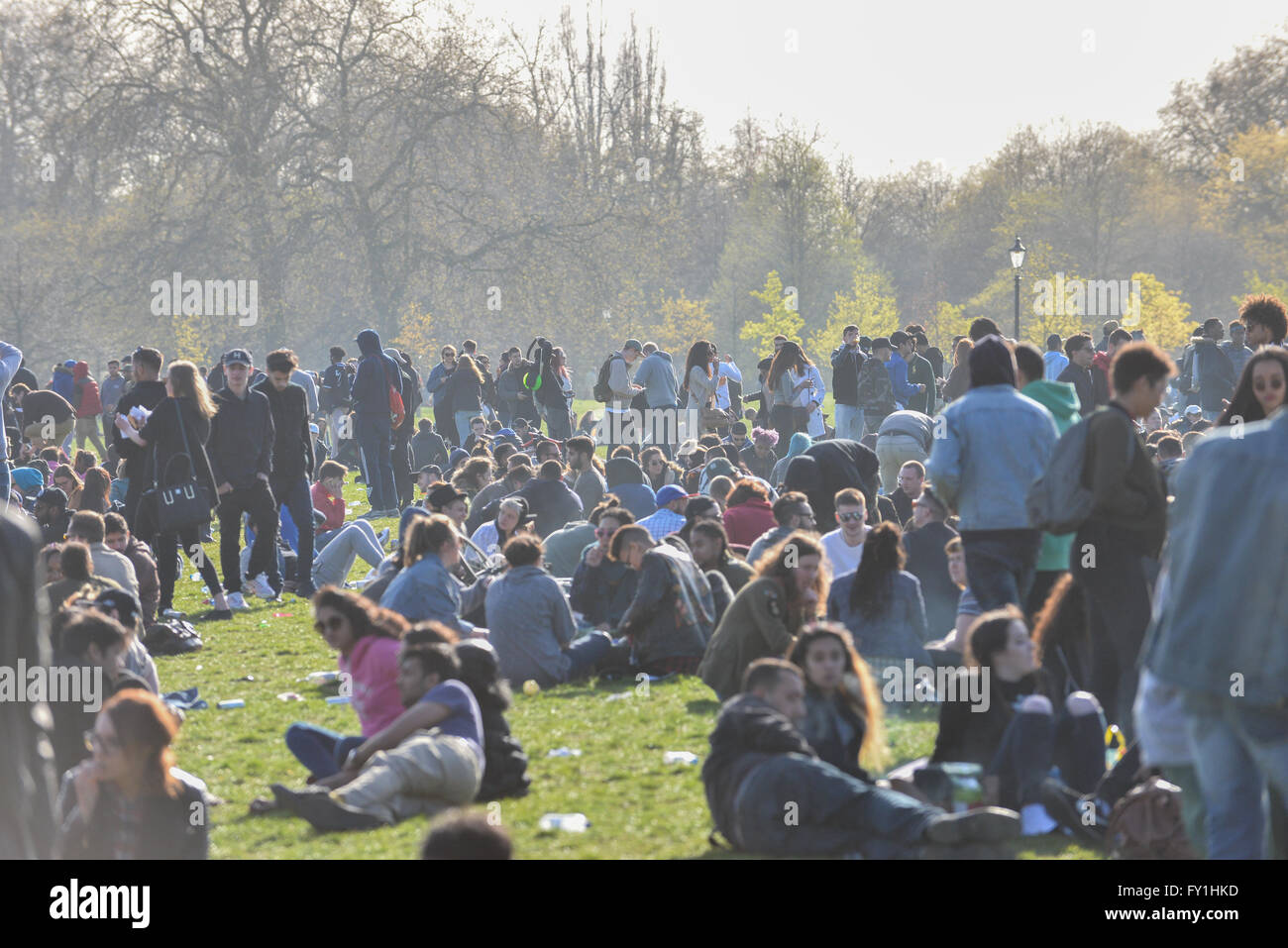 Hyde Park, London, UK. 20th April 2016. 420 Day: a celebration of cannabis culture takes place in Hyde Park © Matthew Chattle Stock Photo