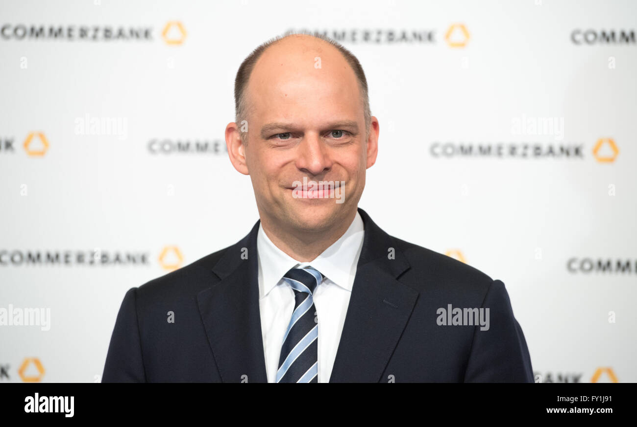 Marcus Chromik, future Chief Risk Officer of Commerzbank AG, poses during a  Commerzbank general assembly in Frankfurt am Main, Germany, 20 April 2016.  Photo: Arne Dedertdpa Stock Photo - Alamy