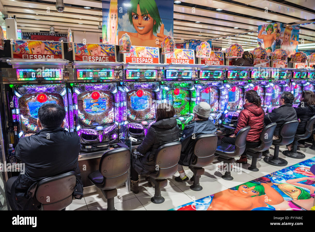 Pachinko Arcade Games Hall in Tokyo city, Japan Stock Photo - Alamy