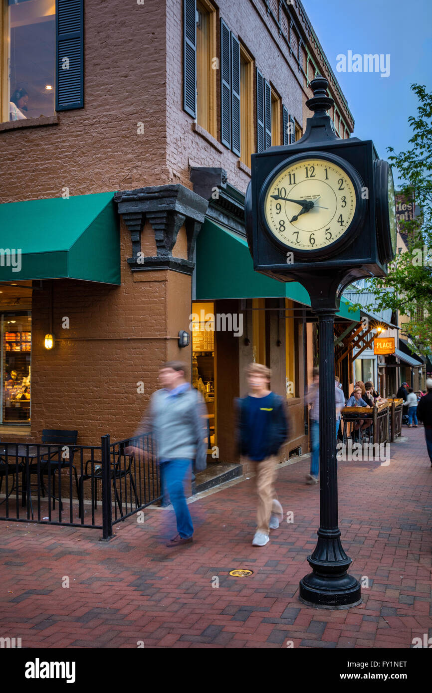 Shops and Cafes in downtown Athens, USA Stock Photo Alamy