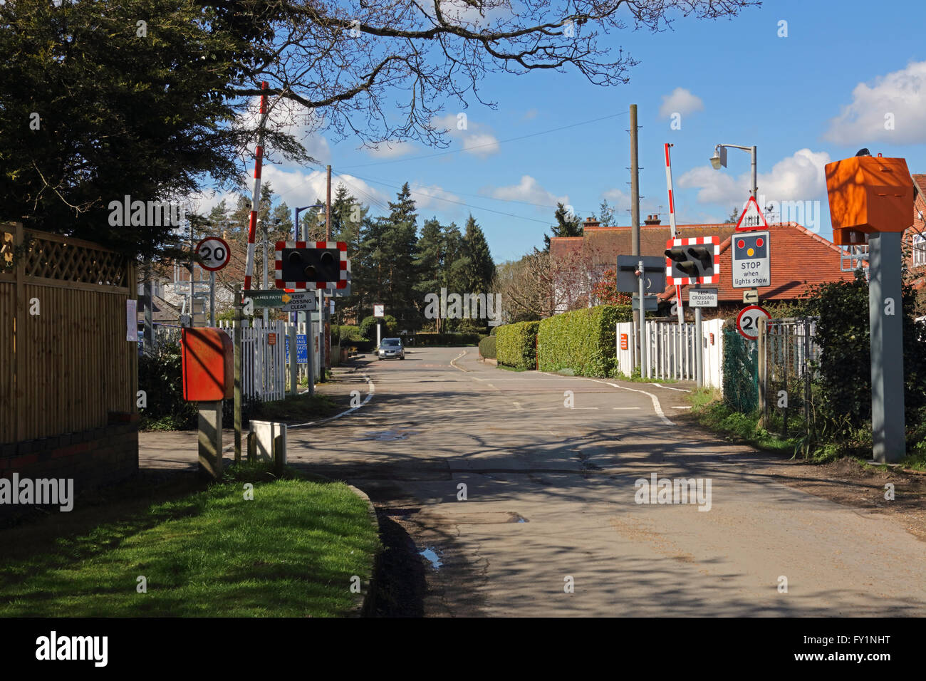 An Automatic Half Barrier Level Crossing In A Rural Location With Stock Photo Alamy