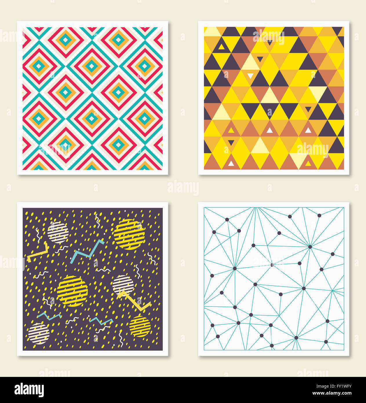 Geometric Pattern Many Design Various colorful geometrical pattern designs in illustration Stock ...