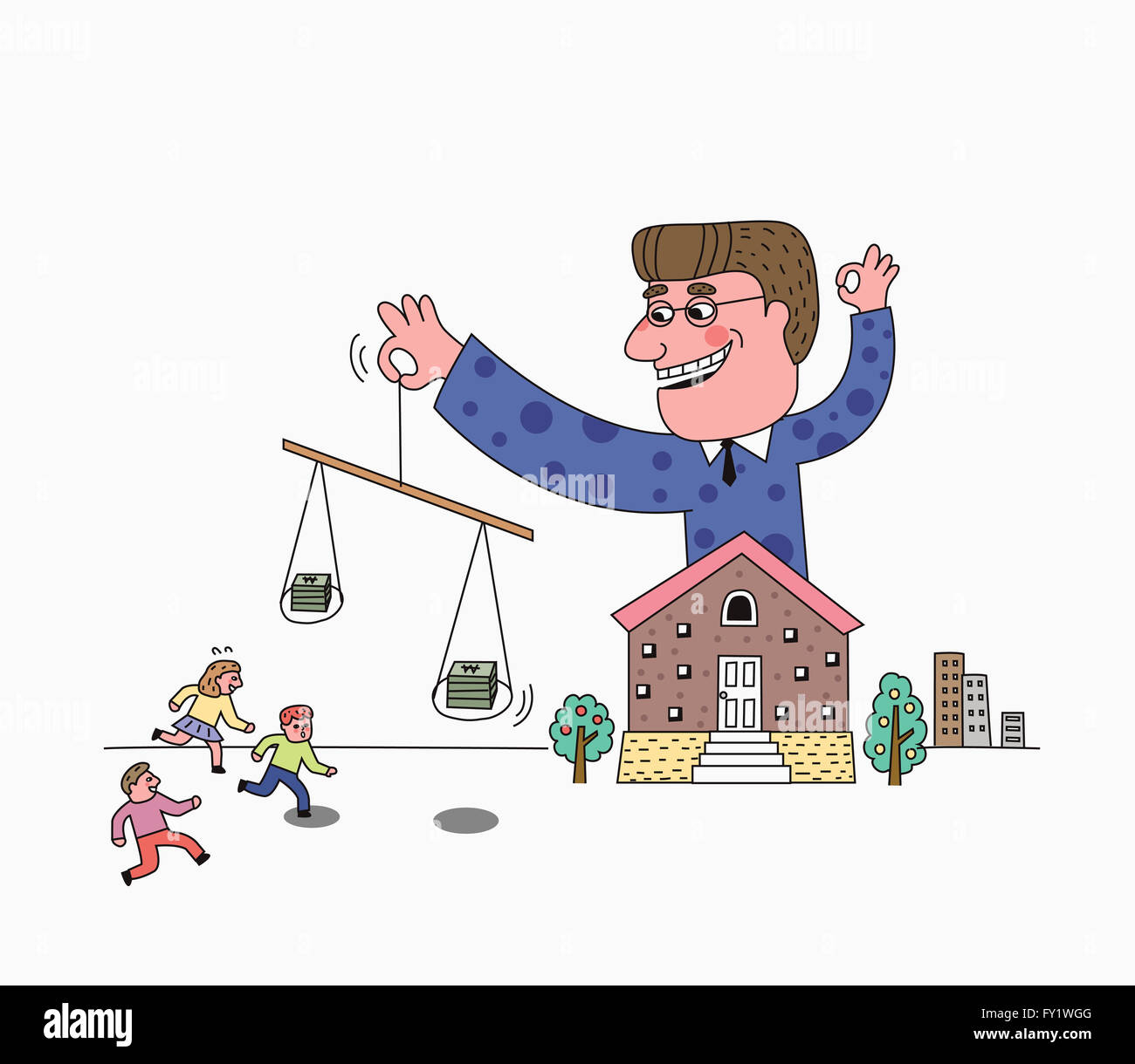 Illustration representing real estate and economy Stock Photo Alamy