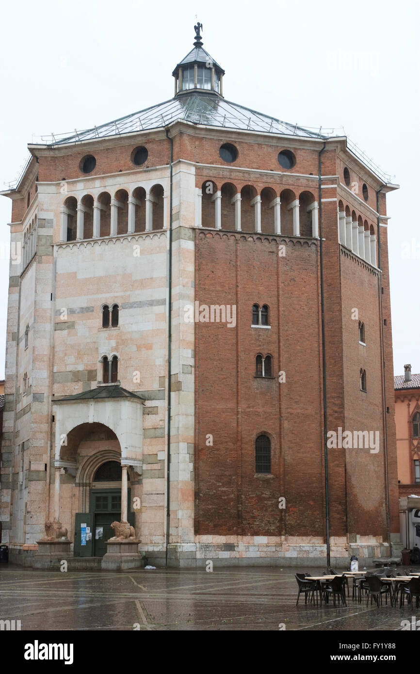 The Baptistery (Battistero di Cremona) of Cremona, Italy. Stock Photo