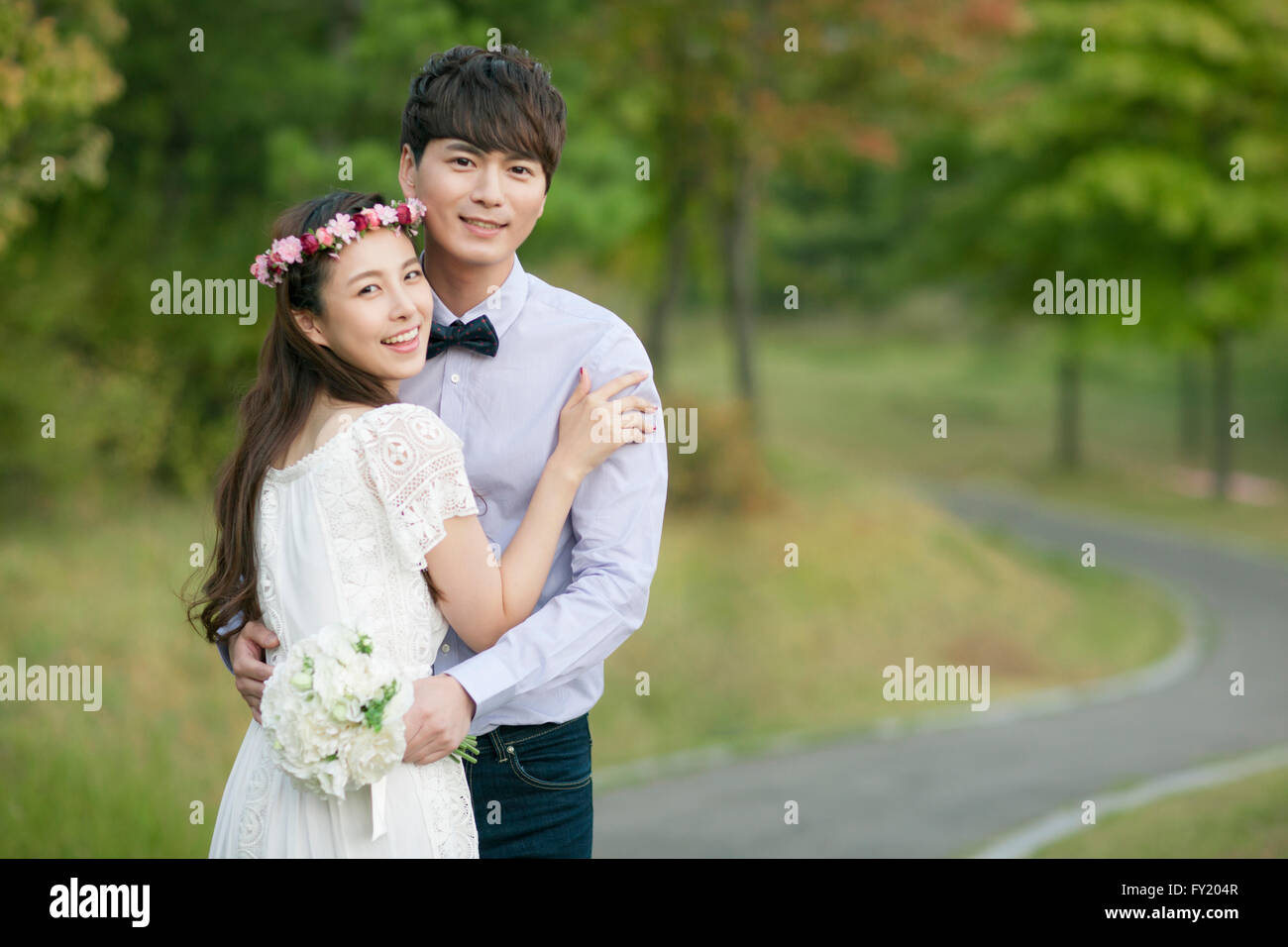 Bride and groom back view hi-res stock photography and images - Alamy
