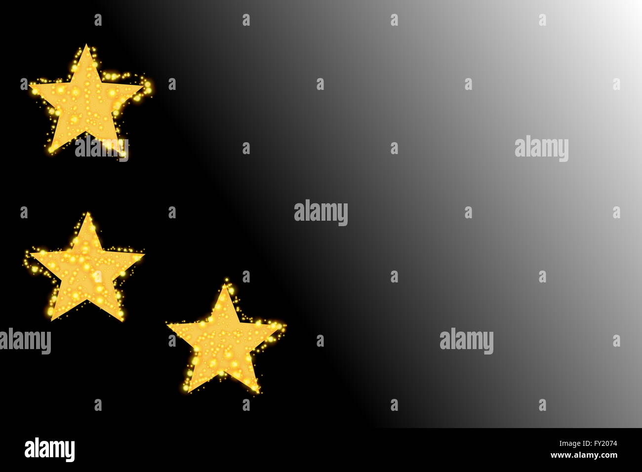 black and white background with three golden stars Stock Photo - Alamy