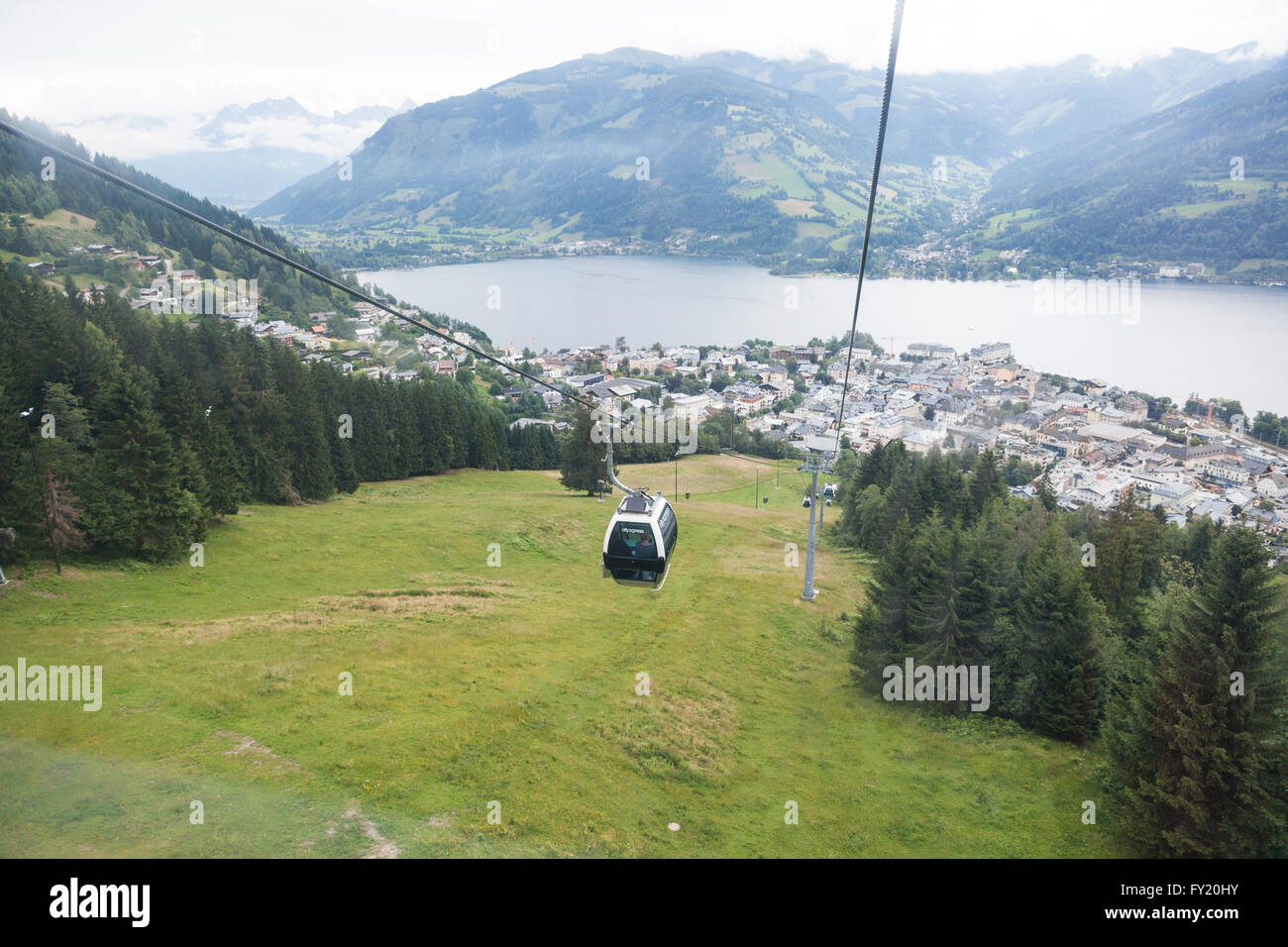 CityXpress cable car or ski lift Zell am See Austria Europe Stock Photo