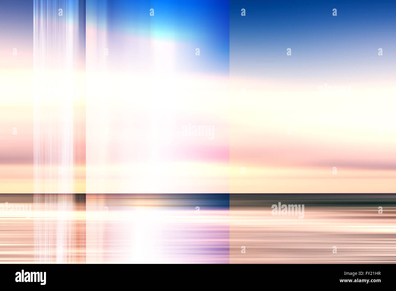 Abstract background with colorful glowing blurred lines intersections, digital landscape wallpaper pattern Stock Photo