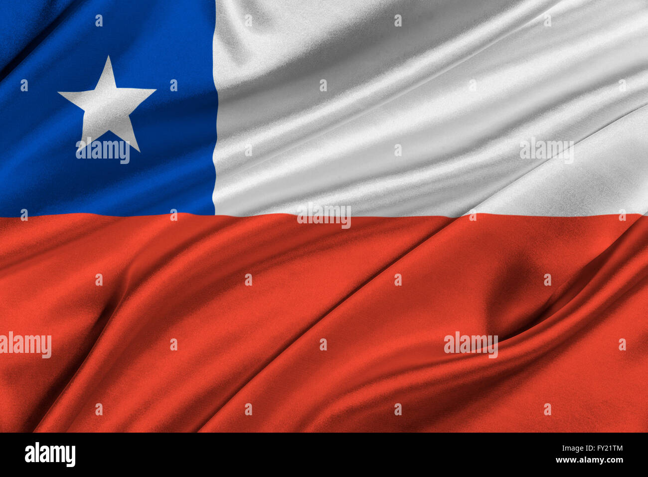 Flag of Chile waving in the wind Stock Photo - Alamy