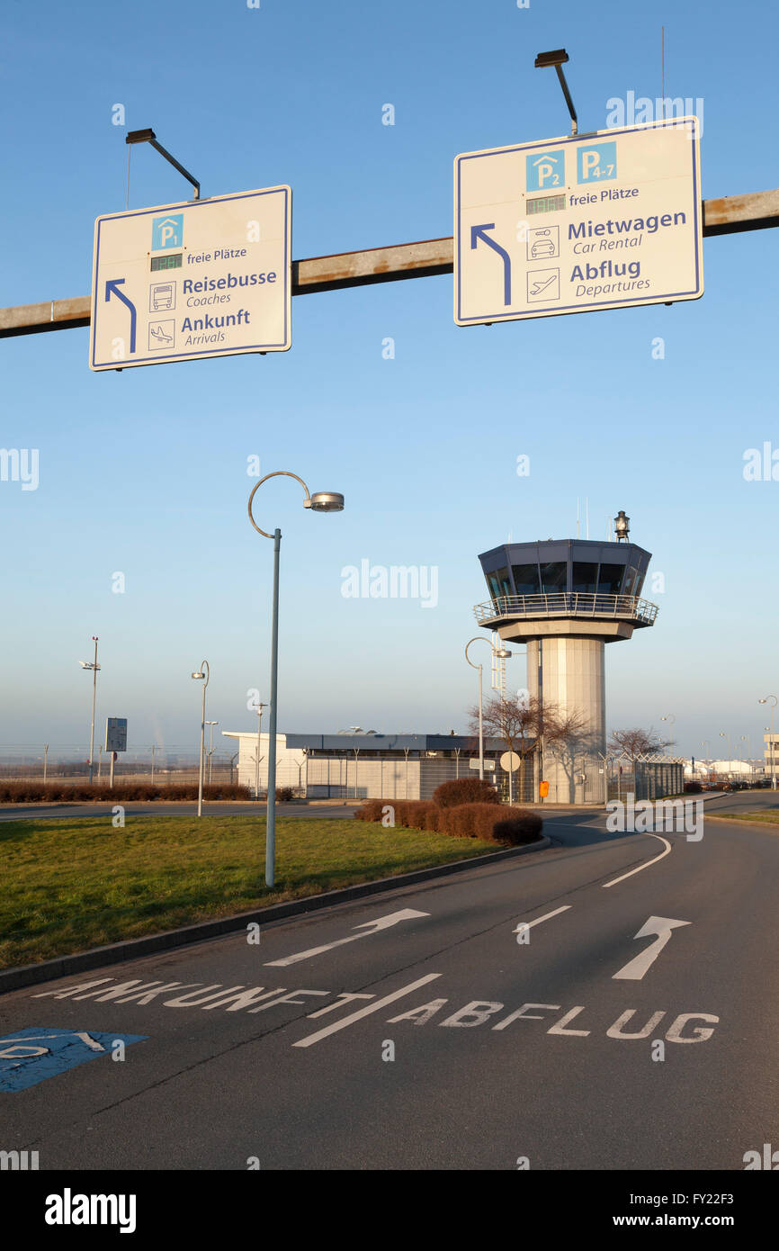 Access road to Dortmund Airport 21, Dortmund, Ruhr Area, North Rhine-Westphalia, Germany Stock Photo